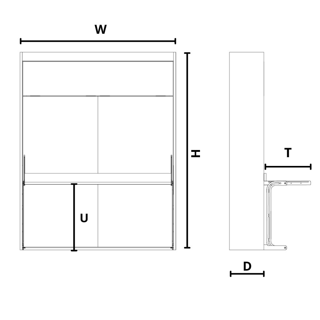 Wall Mounted Bed With Study Table & Shelf Classic Series